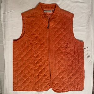 Rebecca Malone orange vest size M NWT 100%Polyester lining and shell